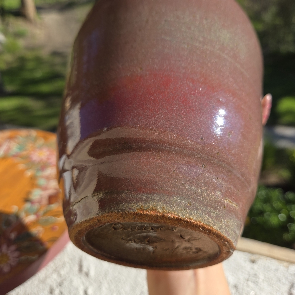 Signed 1993 Quan Sec Studio Pottery Vase Jug Handmade Stoneware Ceramic Art Glaz - Picture 6 of 17
